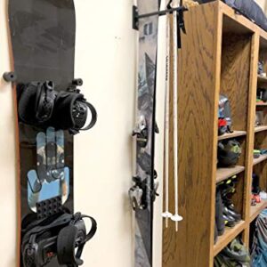 StoreYourBoard Couple Ski Wall Storage Rack, 2 Pack, Steel Home Skis Mount, Garage Hook Organizer