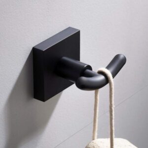 Kraus Ventus Bathroom Robe and Towel Double Hook, Matte Black Finish, KEA-17702MB