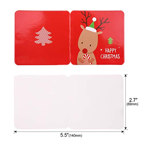 Konsait 144 Count Mini Christmas Cards, Merry Christmas Assorted Greeting Cards Blank Note Cards Xmas Card with Envelopes, Ideal for Kids Gift Box Winter Holiday Christmas Party Favor Supplies