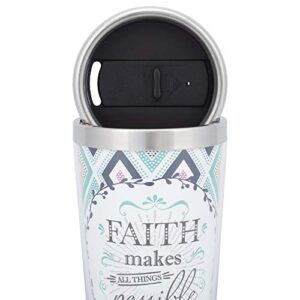 Elanze Designs Faith All Things Possible 16 Oz Stainless Steel Travel Mug with Lid