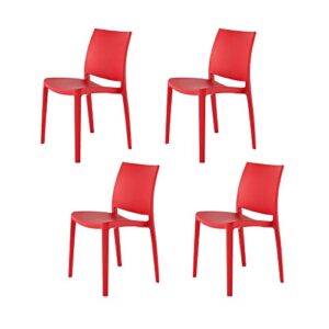 lagoon sensilla red stack-able dinning chair - 4 pcs/set