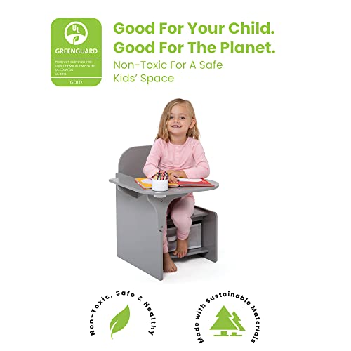 Delta Children MySize Chair Desk with Storage Bin - Greenguard Gold Certified, Grey