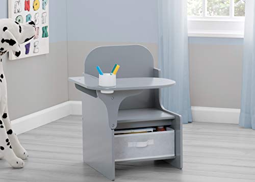 Delta Children MySize Chair Desk with Storage Bin - Greenguard Gold Certified, Grey