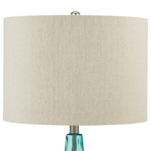 Catalina Lighting 21595-000 Transitional Thumbprint Glass Gourd Table Lamp, 25.5", Blue