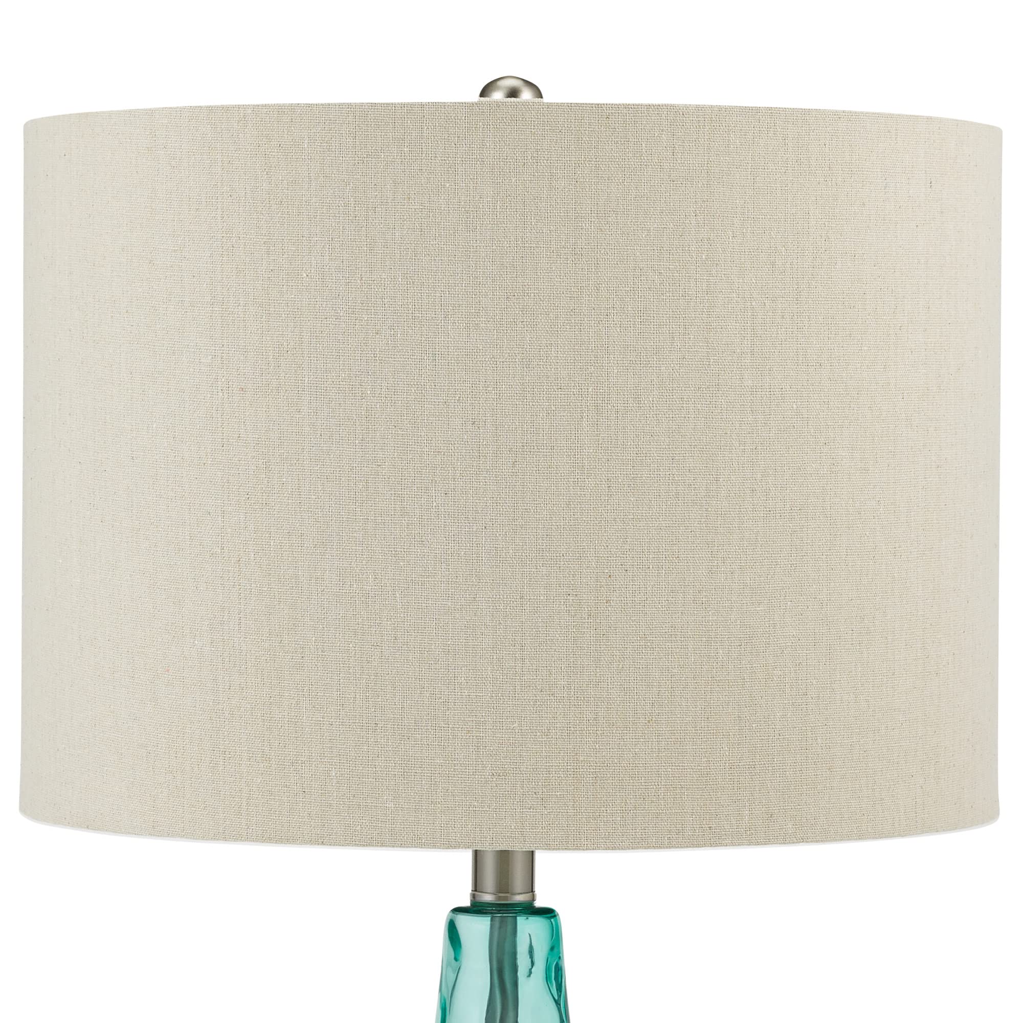 Catalina Lighting 21595-000 Transitional Thumbprint Glass Gourd Table Lamp, 25.5", Blue