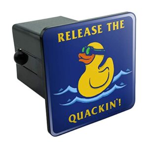 release the quackin' kraken rubber duck funny humor tow trailer hitch cover plug insert