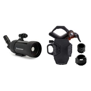 celestron 52268 c90 mak spotting scope (black) with universal smartphone adapter