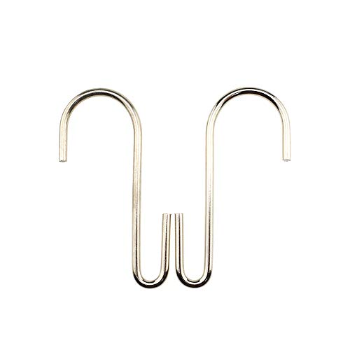 LQJ Pro Large S Hooks Anti-Rust Hang Iron Cast Pots and Pans from Wire Rack Shelf Narrow End Don't Come Off 7 Pack 3.7" Length Solid Metal Hang Tools Kitchenware Belt Handbag in Closet Pantry Garden