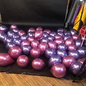 60pcs Purple Pink Chrome Shiny Metallic Latex Balloons 12inch Perfect for Birthday Party Bridal Baby Shower Engagement Wedding Party Decor (pink,purple)