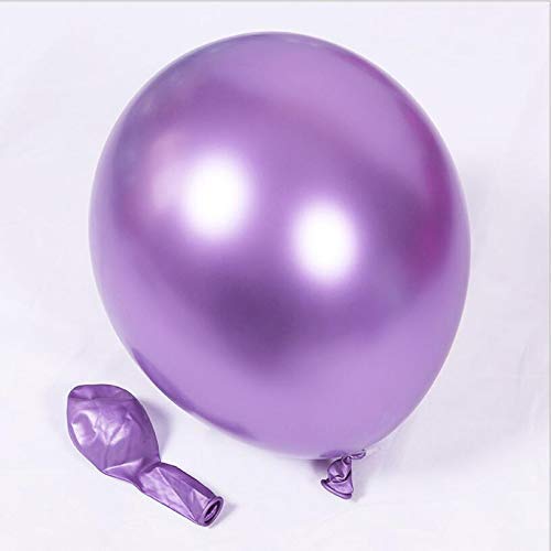 60pcs Purple Pink Chrome Shiny Metallic Latex Balloons 12inch Perfect for Birthday Party Bridal Baby Shower Engagement Wedding Party Decor (pink,purple)