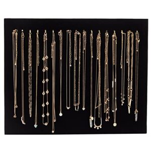 Genie Crafts 2 Pack Jewelry Display for Selling, Black Velvet Boutique Necklace Stands, Boards with Hooks for Pop Up Shop (14.6 x 11.9 x 4.5 In)