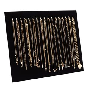 Genie Crafts 2 Pack Jewelry Display for Selling, Black Velvet Boutique Necklace Stands, Boards with Hooks for Pop Up Shop (14.6 x 11.9 x 4.5 In)