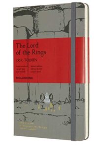 moleskine limited edition lord of the rings notebook, hard cover, large (5" x 8.25") ruled/lined, black, 240 pages