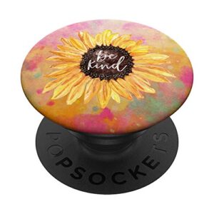 sunflower be kind watercolor anti-bullying sunflowers popsockets popgrip: swappable grip for phones & tablets