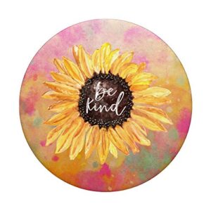 Sunflower Be Kind Watercolor Anti-bullying Sunflowers PopSockets PopGrip: Swappable Grip for Phones & Tablets