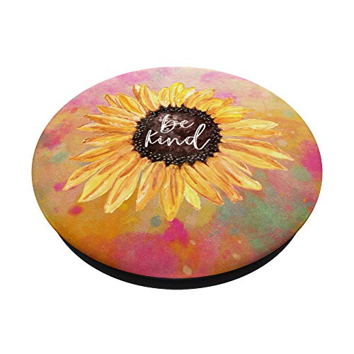 Sunflower Be Kind Watercolor Anti-bullying Sunflowers PopSockets PopGrip: Swappable Grip for Phones & Tablets