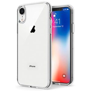 tenoc phone case compatible for iphone xr, clear cases transparent slim cute soft tpu cover protective bumper 6.1 inch