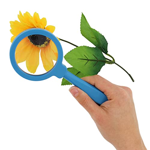 Get Out! Magnifying Glasses for Classroom - 6 Pack Shatterproof Hand Held Magnifying Glass for Students - Preschool Class Set of Lightweight Plastic Plant Leaf and Insect Magnifier Glass