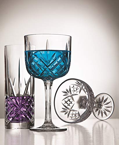 Godinger Champagne Coupe Barware Glasses - Set of 4, 6oz, Dublin Crystal Collection