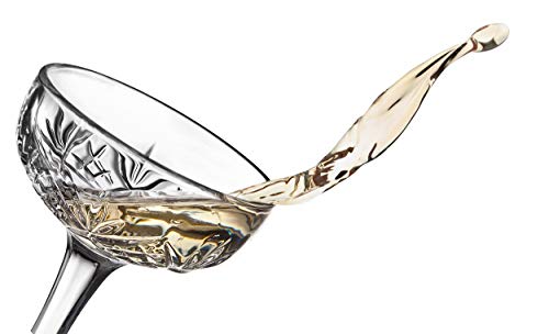 Godinger Champagne Coupe Barware Glasses - Set of 4, 6oz, Dublin Crystal Collection
