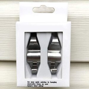 Vinyl Siding Hooks for Hanging, Heavy Duty Outdoor Decorations Siding Hanger, Metal No Hole Needed Vinyl Siding Clips (8 Pack)