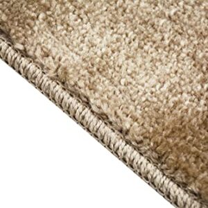 Euro Collection Solid Color Area Rug Rugs Slip Skid Resistant Rubber Backing Machine Washable More Color Options (Beige, 3'3" x 4'11")