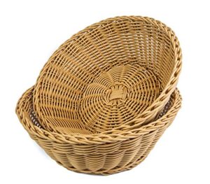 kovot poly-wicker round baskets set of 2-10.5"d x 4"h woven polypropylene