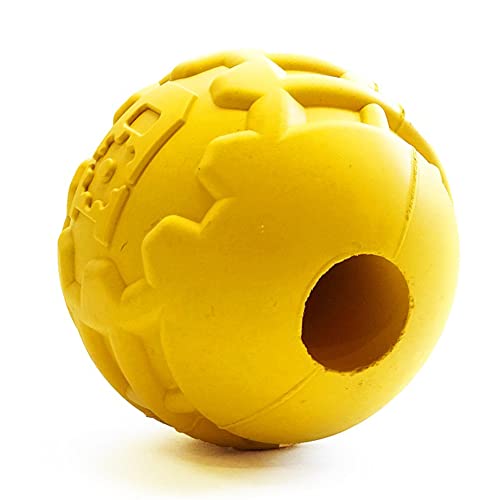 SodaPup Industrial Dog Gear Ball – Durable Ball Toy, Chew Toy, & Treat Dispenser Made in USA from Non-Toxic, Pet-Safe, Food Safe Natural Rubber Material for Bonding, Mental & Physical Exercise, & More