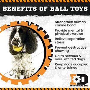 SodaPup Industrial Dog Gear Ball – Durable Ball Toy, Chew Toy, & Treat Dispenser Made in USA from Non-Toxic, Pet-Safe, Food Safe Natural Rubber Material for Bonding, Mental & Physical Exercise, & More