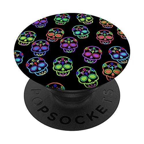 Day Of The Dead Sugar Skull Dia De Los Muertos Pattern PopSockets PopGrip: Swappable Grip for Phones & Tablets