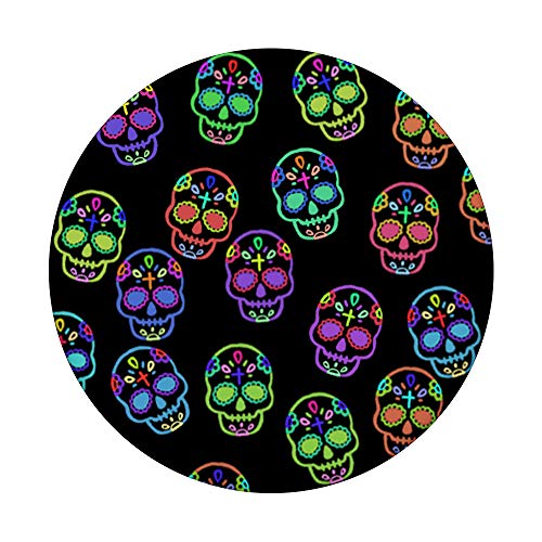 Day Of The Dead Sugar Skull Dia De Los Muertos Pattern PopSockets PopGrip: Swappable Grip for Phones & Tablets