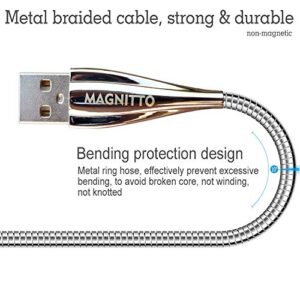 MAGNITTO USB Type C Cable, Metal Braided Cord, Fast Type-C Charger Premium Durable USB-A to USB-C Charging Cable for Samsung Galaxy S21 S20+ S10 S9 S8 Plus A51 Note 9 8 PS5 Controller LG Google Pixel