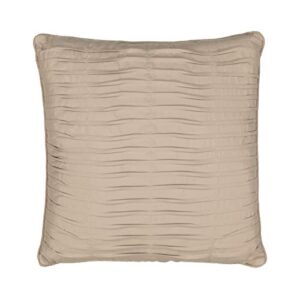 vue bensonhurst modern pleated square decorative throw pillow, 16" x 16", ivory