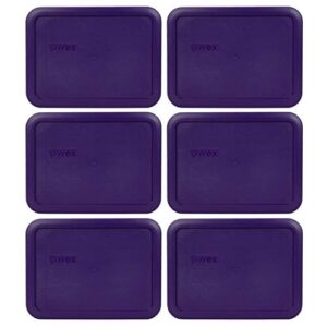 pyrex 7210-pc 3-cup purple plastic food storage lid, made in usa - 6 pack