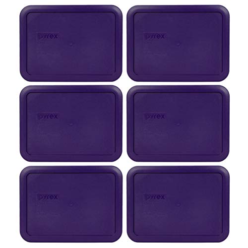 Pyrex 7210-PC 3-Cup Purple Plastic Food Storage Lid, Made in USA - 6 Pack