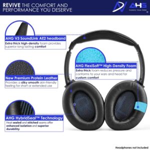 Premium Replacement SoundLink AE2 Ear Pads and SoundLink AE2 Headband pad Cushion Compatible with Bose SoundLink Around-Ear 2 / Bose Soundlink AE2 Headphones (Black)