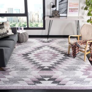 safavieh adirondack collection area rug - 6' x 9', plum & ivory, rustic boho design, non-shedding & easy care, ideal for high traffic areas in living room, bedroom (adr218u)