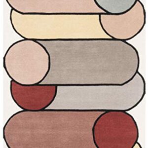 SAFAVIEH Fifth Avenue Collection 4' x 6' Ivory/Multi FTV126A Handmade Mid-Century Modern Abstract Wool Area Rug