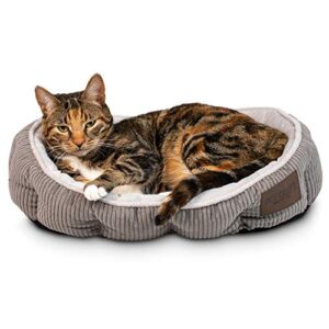 pet craft supply cat bed for indoor cats - kitten bed - machine washable - ultra soft - self warming - refillable catnip pouch,grey,19x14x5 inch (pack of 1)