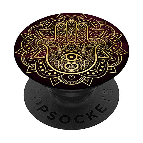 Yoga Mandala Flower Hamsa Hand Yoga & Meditation Woman PopSockets PopGrip: Swappable Grip for Phones & Tablets