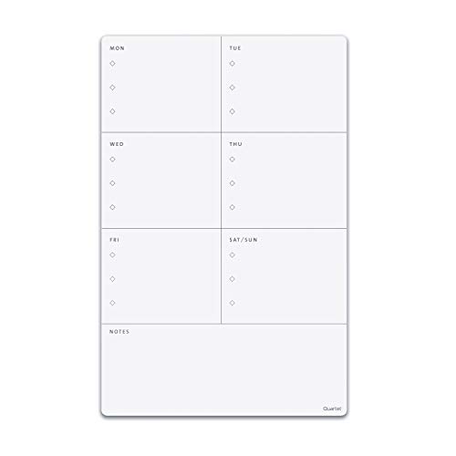 Quartet Magnetic Weekly Planner Dry Erase Board, 11" x 17", Small White Board for Fridge, Home School Supplies or Home Office Decor, Frameless, Includes 1 Dry Erase Marker (63540)