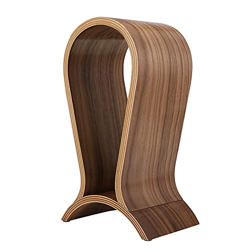 Headphone Stand Wood, Headset Stand for Desk, Walnut Gaming Headphone Holder Compatible for Sennheiser, Bose, Beats, Razer, AKG, Airpod Max, HyperX, Sony PS4 et.