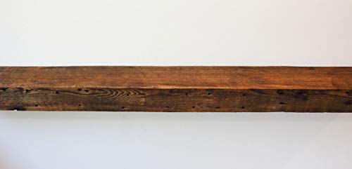 Parkco Rustic Fireplace Floating Mantel Shelf - Rustic Reclaimed Barn Wood Wall Decor. Mounting Hardware Included (18" W x 5" D x 2.75" H)