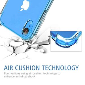 iPhone XR Clear Case & Screen Protector | 2 in 1 Bundle Package | 2 Tempered Glass Screen Protectors | Crystal Clear Transparent Soft Case | Shockproof Bumpers | Slim Fit | Compatible with iPhone XR