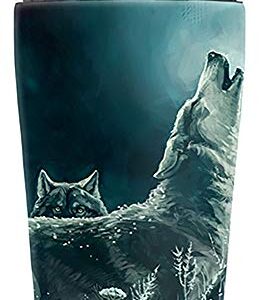 Mugzie MAX 20 Ounce Stainless Steel Travel Mug with Wetsuit Cover - Wolf Painting