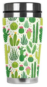 mugzie max 20 ounce stainless steel travel mug with wetsuit cover - cactus