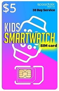 speedtalk mobile $5 preloaded sim card kit for kids smart watch gps & activity tracking | 3 in 1 simcard - standard, micro, nano | children gsm 5g 4g lte smartwatches wearables | 30 days service plan