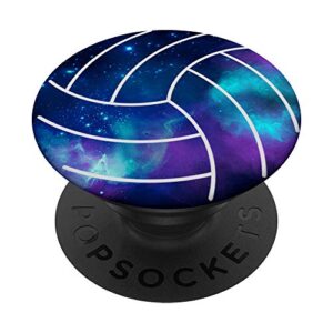 volleyball purple teal & blue galaxy design popsockets popgrip: swappable grip for phones & tablets