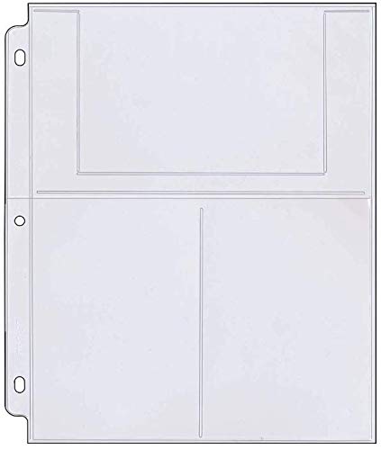 PhotoSMART Photo/Postcard Page for 3-Ring Binders - Archival-Safe Plastic - Three 4" x 6" Pocket - Holds six Photos/Postcards - 25 Pack - ACS-253T Store & Protect