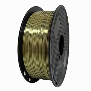 Silk Antique Gold PLA Filament 1.75 mm 3D Printer Filament 1KG 2.2LBS 3D Printing Materials Silky Shiny Gold Filament Metallic Metal Bronze Brass PLA CC3D Gold Silver Copper Color